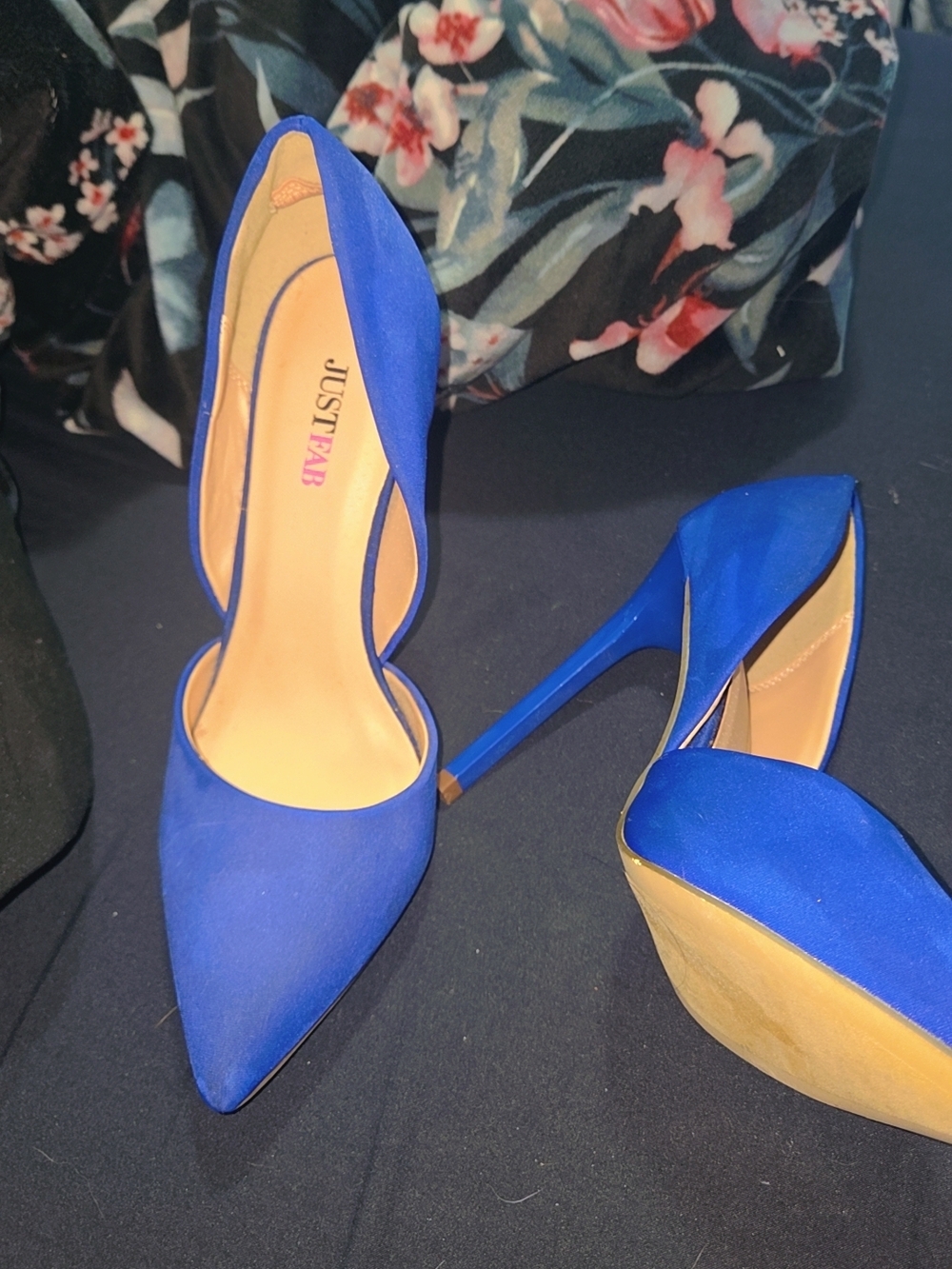 JustFab Cobalt Blue Pointed-Toe Stiletto Heels